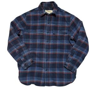 LL Bean Flannel Button Front Plaid Shirt Shacket Lined Gorpcore Cabincore Sz S